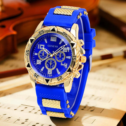 Vintage Men's Quartz Watch Set - 2 Pieces, Stainless Steel and Silicone, Casual and Business Styles
