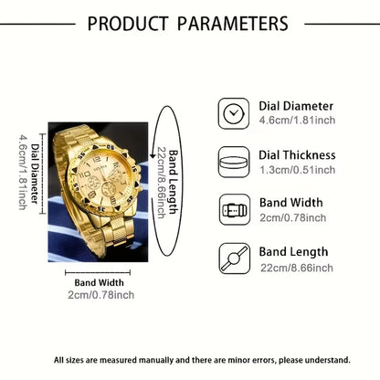 Vintage Men's Quartz Watch Set - 2 Pieces, Stainless Steel and Silicone, Casual and Business Styles