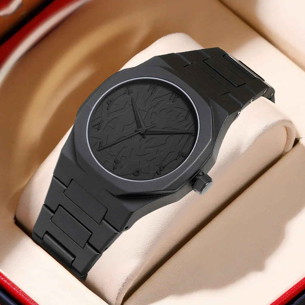 [ Classic Watch ] Men'S Casual Sports Watch, Black Dial Quartz Watch | Minimalism Watch Design| Durable Watch for Men Gift